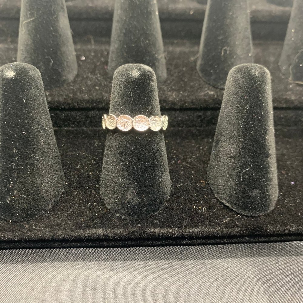 Melinda Maria Textured Silver Circle Band